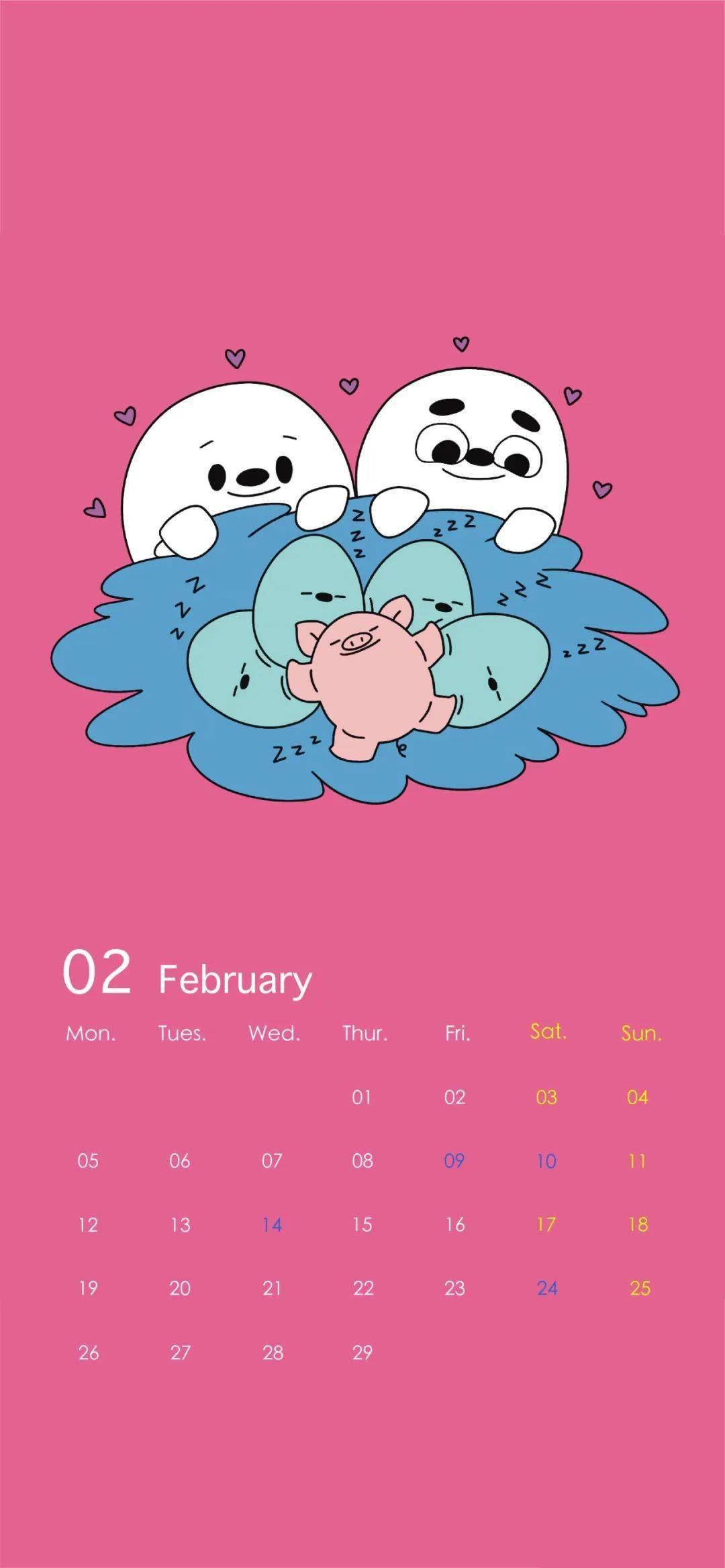 壁纸,二月快乐 有日历壁纸哦_山山_歌单_搜索