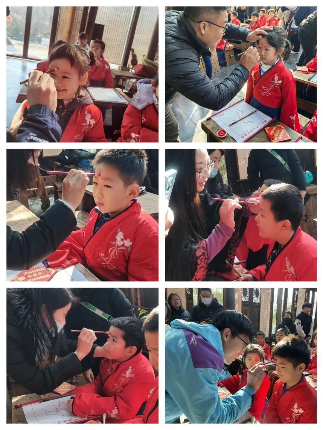 为孩子们擂鼓了祝福的鼓声:一击鼓,尊师重道;二击鼓,成人成才;三击鼓