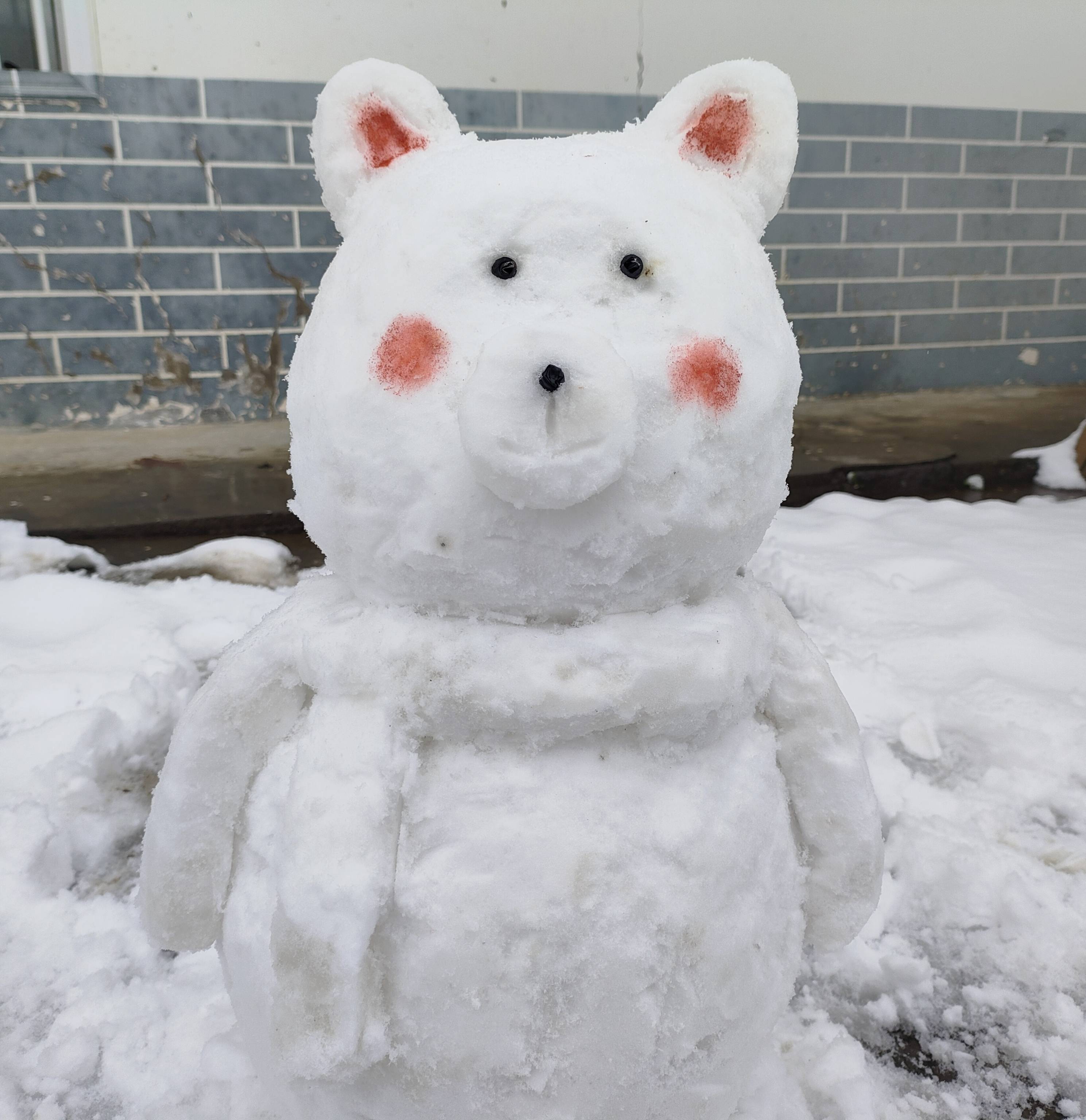 雪人实景图片