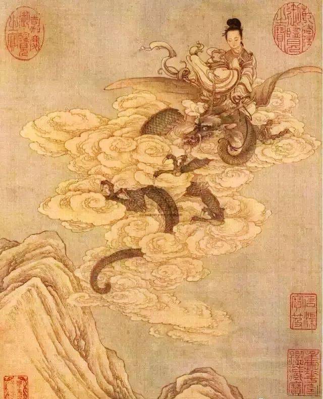 陶佾 墨龍圖(局部)元末明初 楊月澗 雲龍圖[元]元畫師仿唐代吳道子