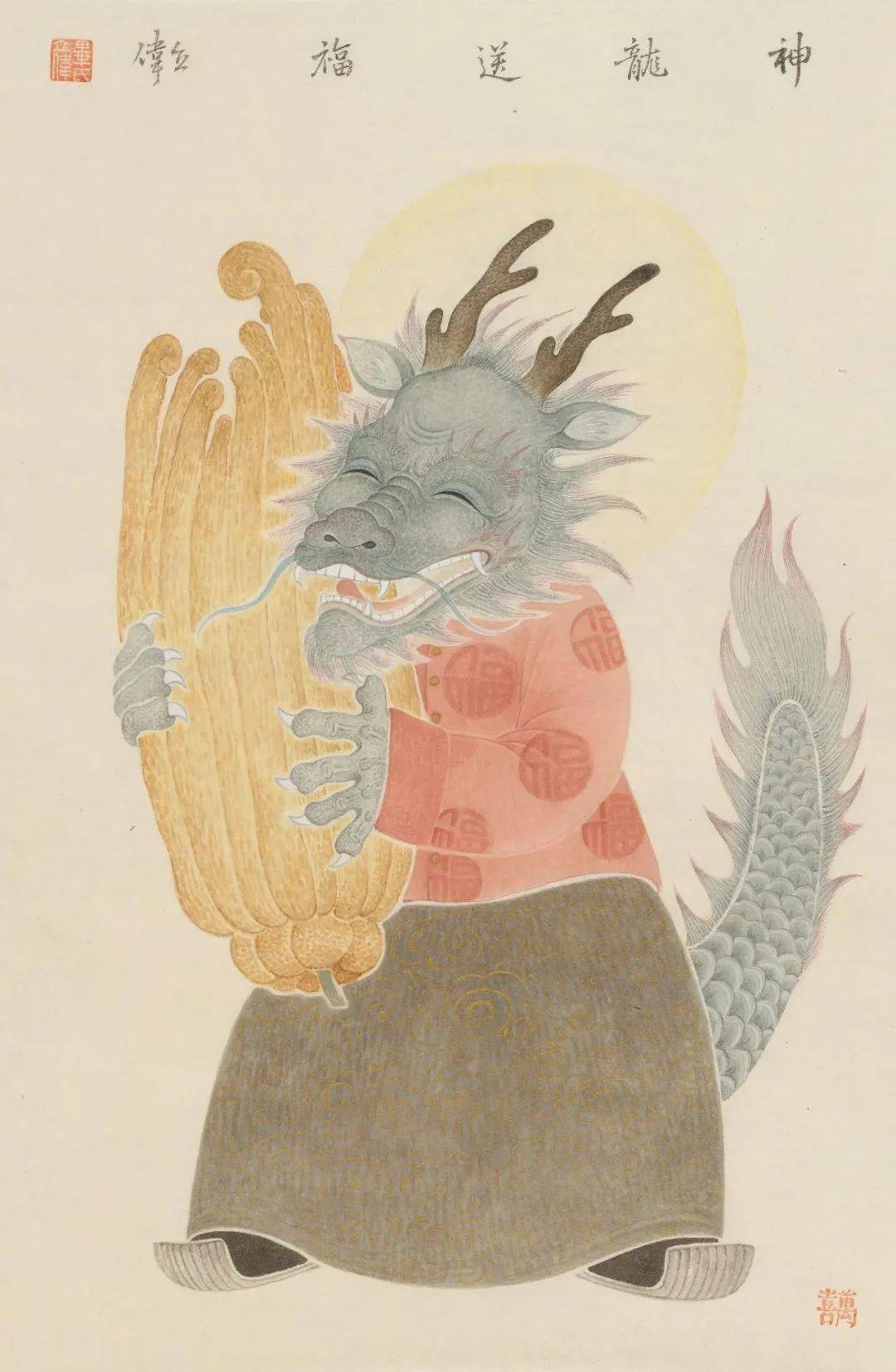 下面是由浙江传媒学院杨大伟老师整理的由全国各地艺术家关于"龙"题材