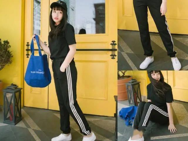 今年最流行的裤子是它,穿上真时髦!_卫衣_校服_黑色