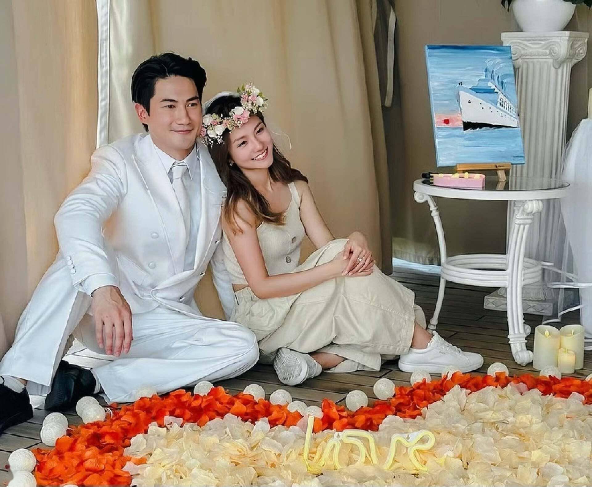 tvb富二代男星在游轮上求婚成功,高颜值未婚妻晒大钻戒_郭子豪_邓卓