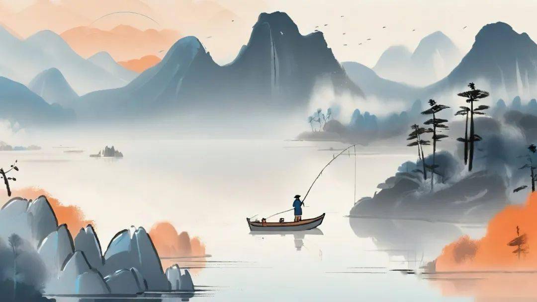 如白云落在高山之巅,芳影留在自然山水的巨幅画卷"窗含西岭千秋雪,门