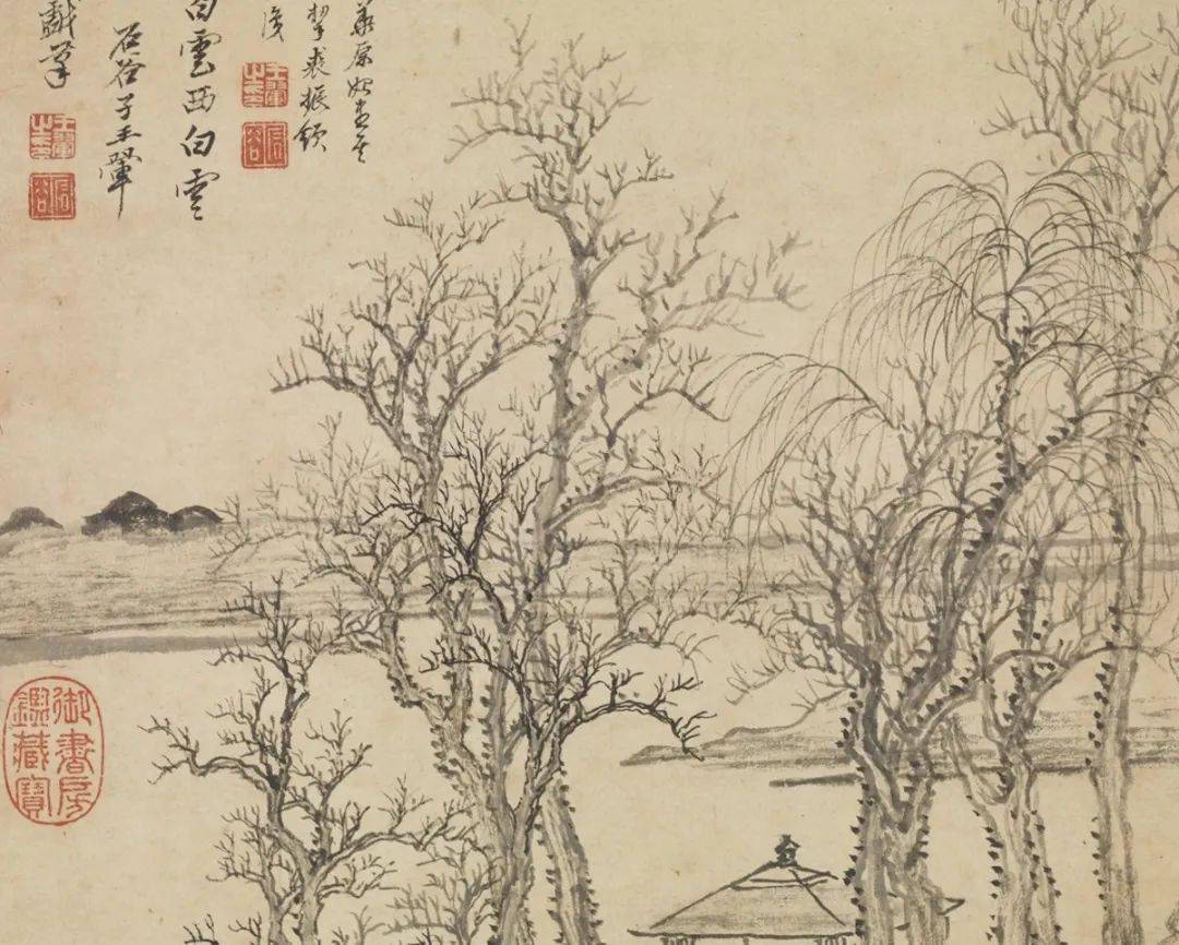 中国历代名家笔下的寒林图_李成_平远_山水画