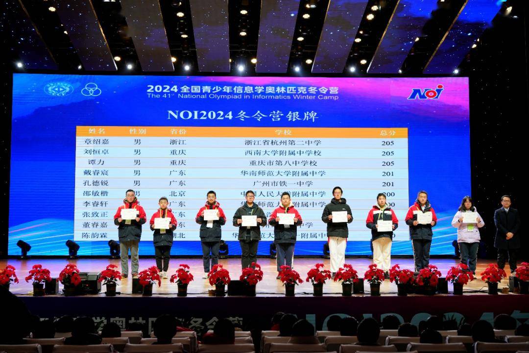 初三陈可佳同学(右2)获得金牌广东省共有9人获得金牌,14人获得银牌