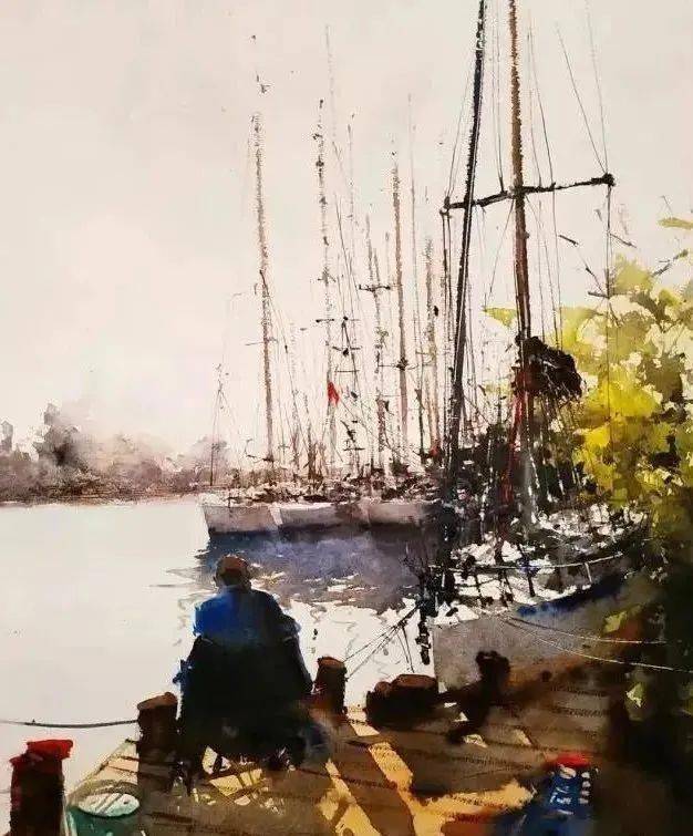 意大利画家罗伯托,畅快淋漓的水彩风景画作品欣赏