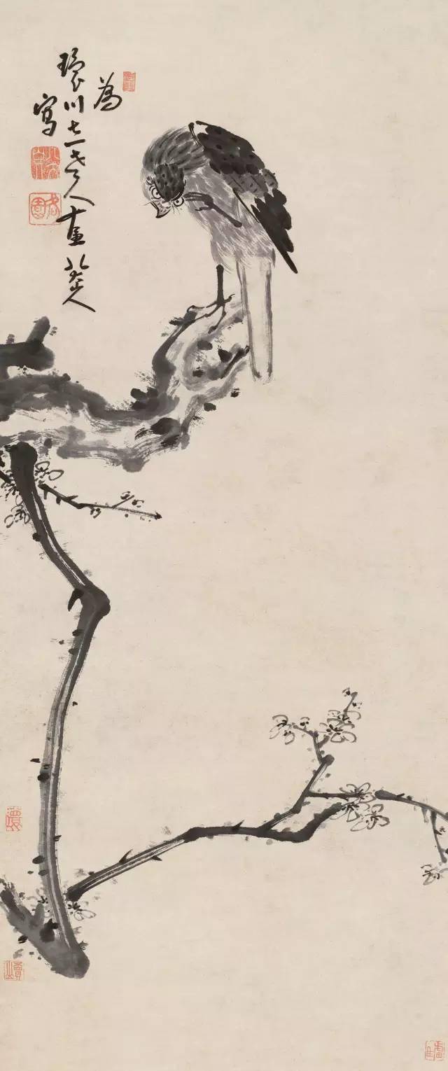 八大山人:一颗极度孤傲心,创造了美学的永恒_立轴_朱权_坠落