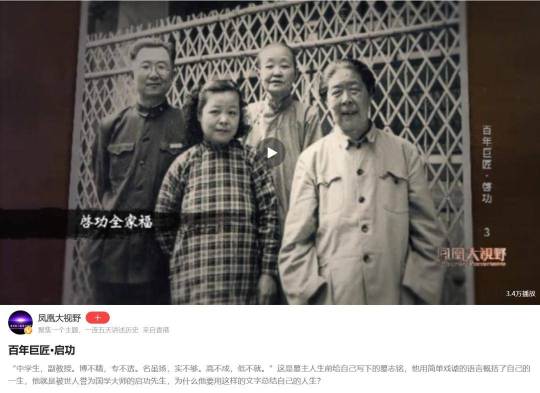 凤凰卫视《凤凰大视野》播出纪录片《百年巨匠》集锦_文化_传播_项目