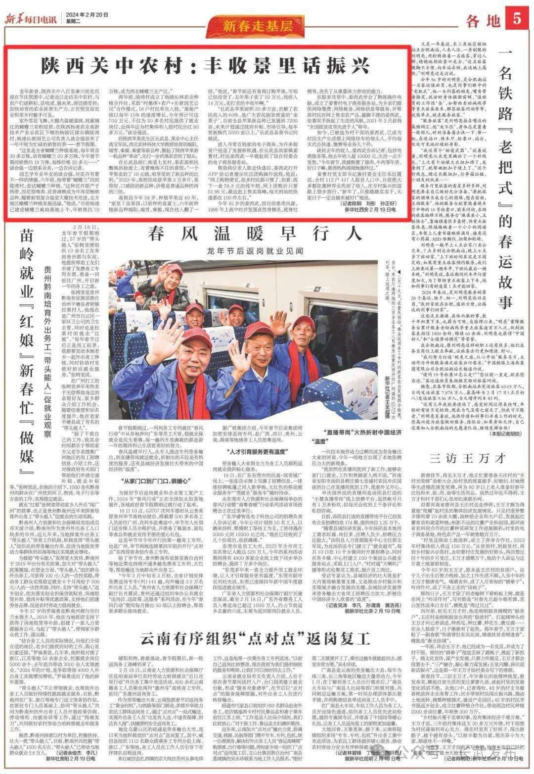 新华每日电讯刊发《陕西关中农村:丰收景里话振兴》_种植_长武_苹果