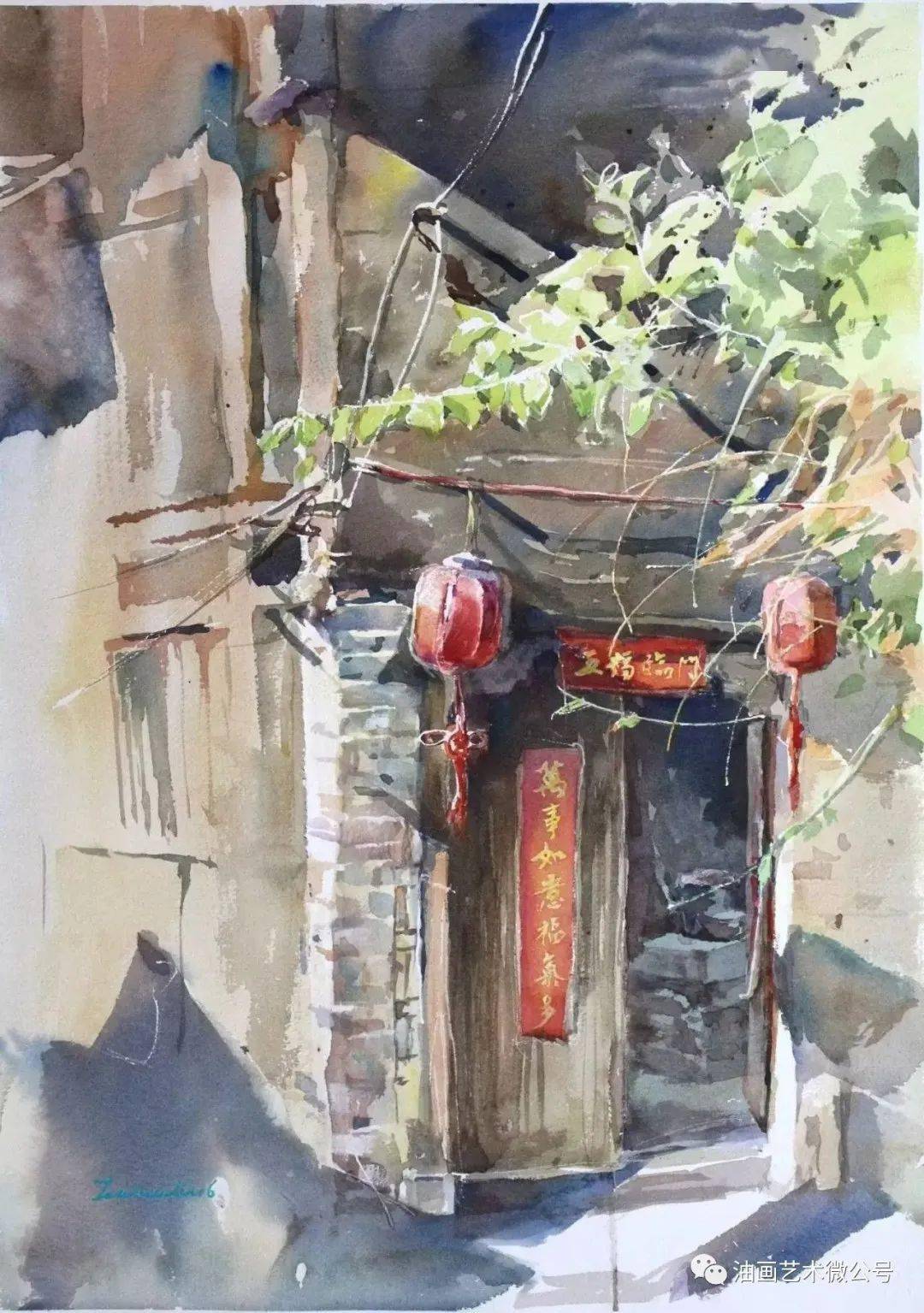 台湾水彩画家蔡岳霖乡村小景_作品