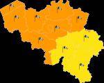 整个佛兰德斯地区,布鲁塞尔以及瓦隆布拉班特省,埃诺省适用橙色代码