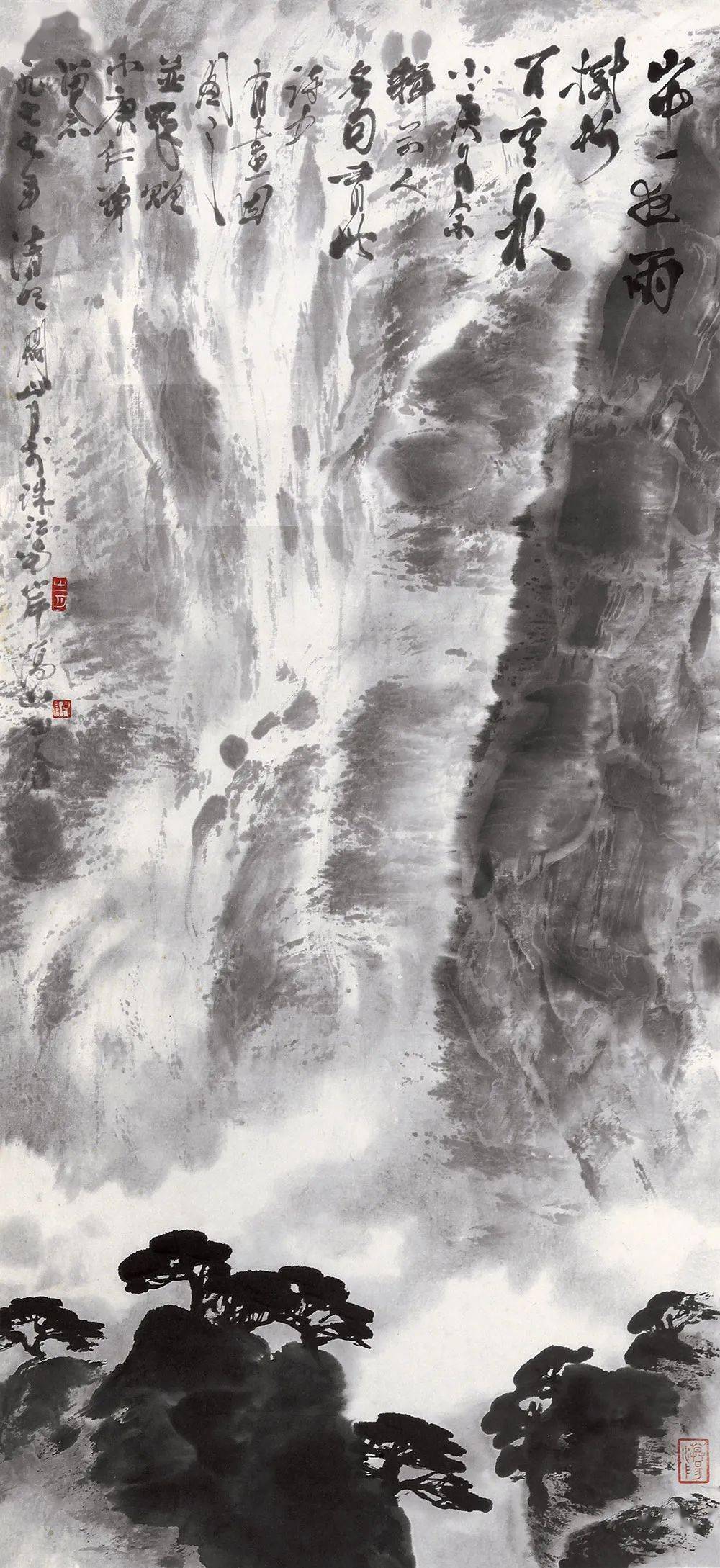 【中华文化】现代名家画雨_春雨_文治_黄宾虹