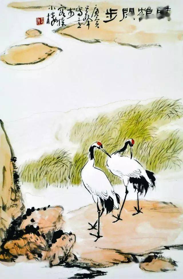 天寒有鹤守梅花 | 孙其峰教授白鹤国画欣赏_天津_花鸟_篆刻