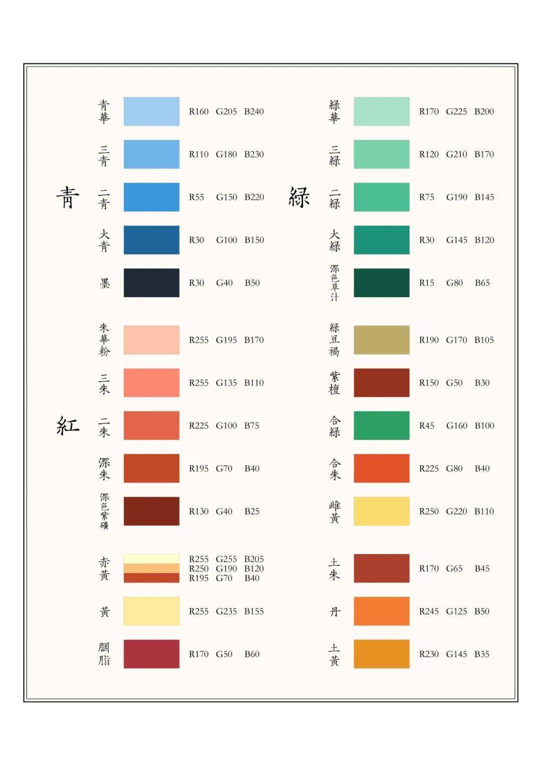 中国颜色体系标号色卡图片