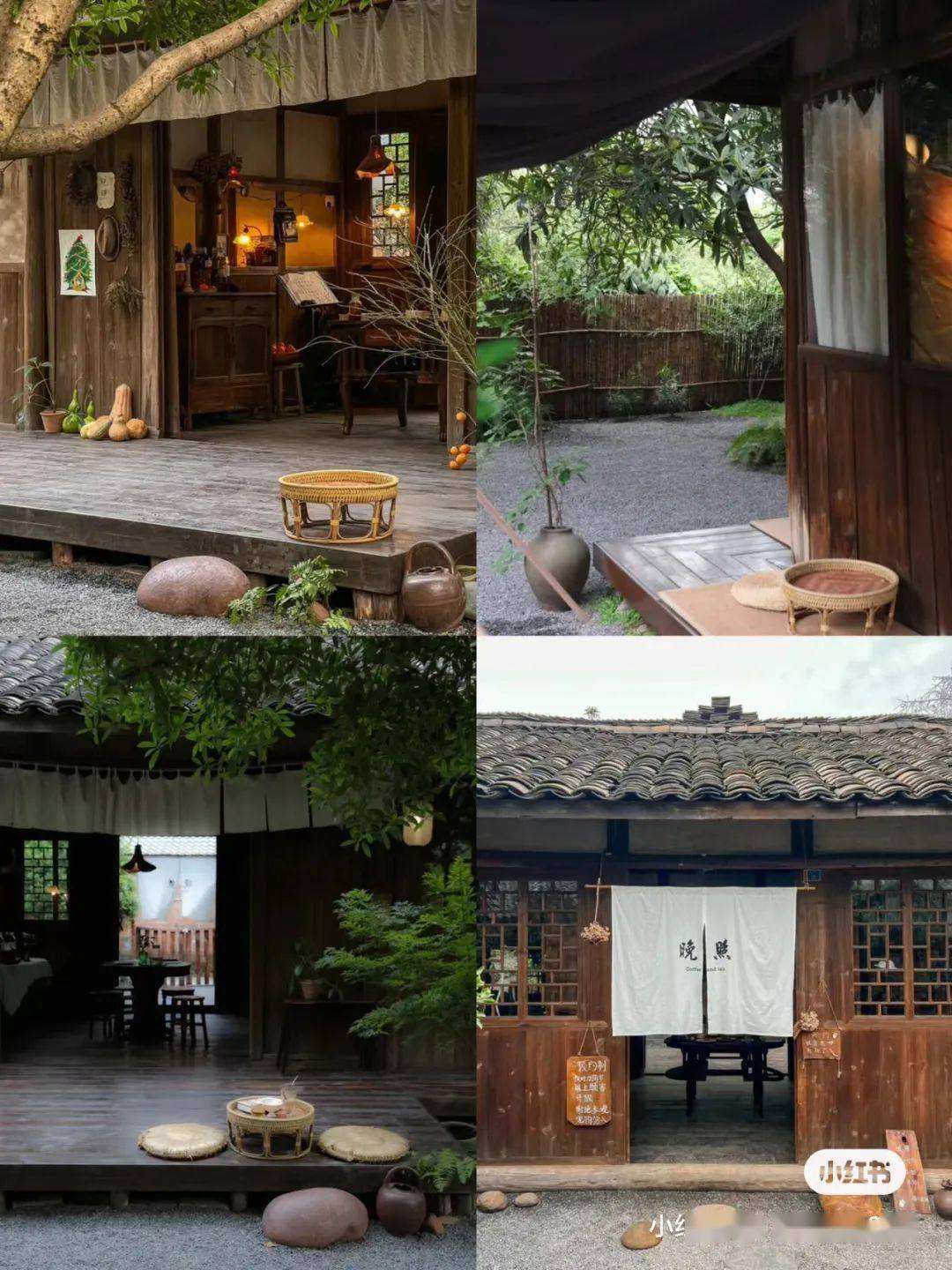 前院院落里铺着细碎的石子,后院沿着房屋,增加了一条廊檐.