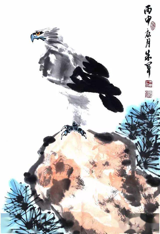 不要以为以为朱军画人物有特长,想不到他的国画鸟儿也别具特色.