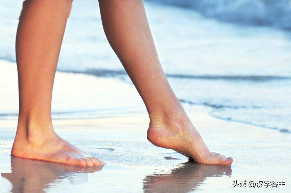 "足""先"亲近地为"跣".二者合一,"之(04)"为止一.