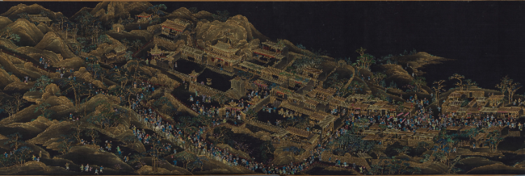 国宝《万笏朝天图卷》首次离开天津来渝展出_画卷_溥仪_画作