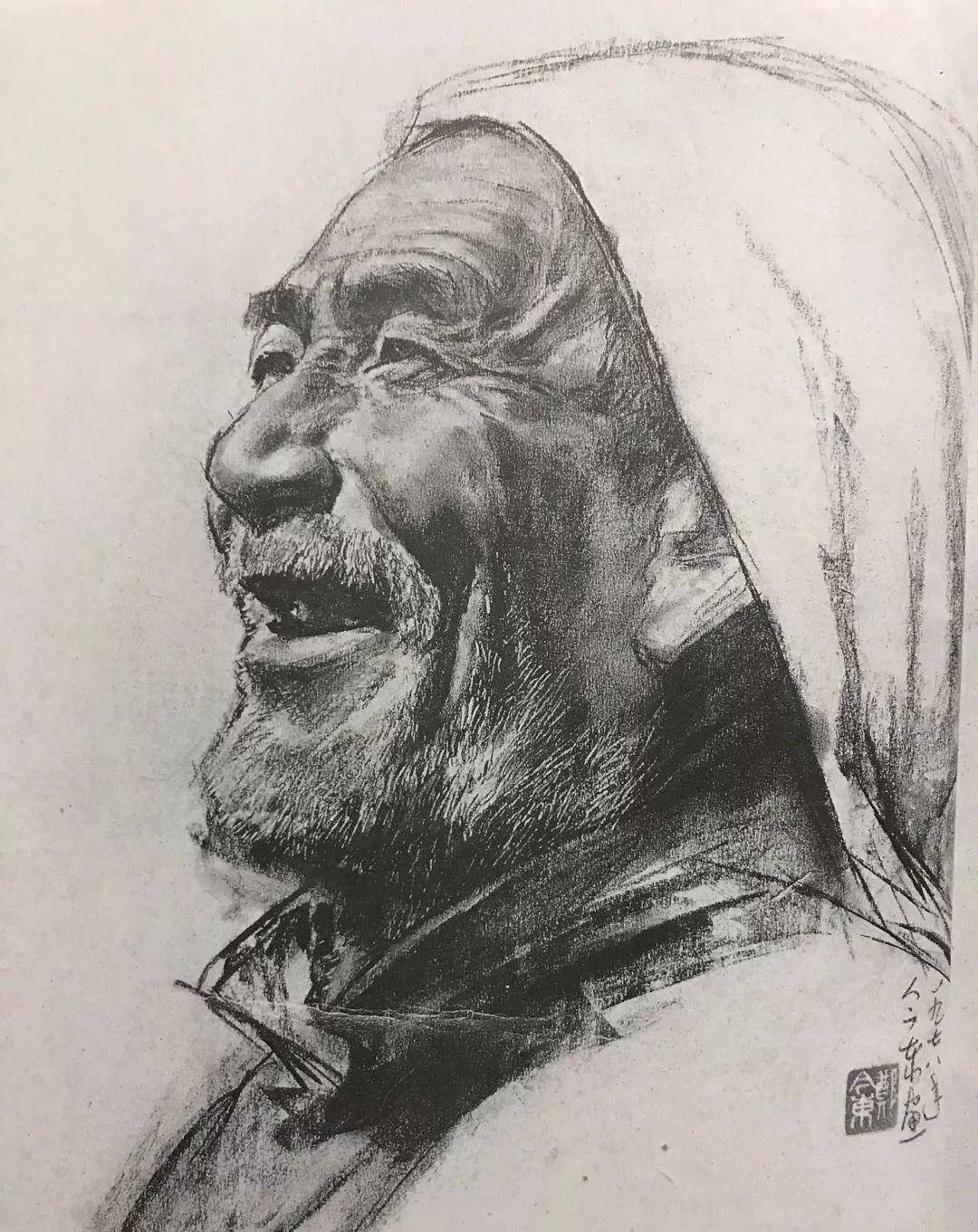 老一辈艺术家,郑今东的速写作品