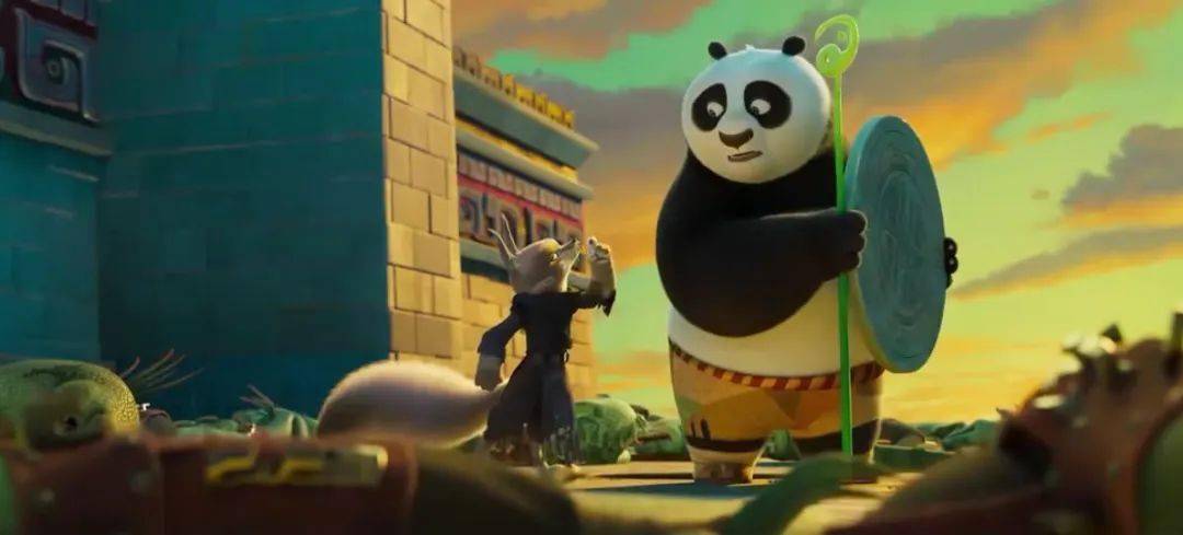 由杰克·布莱克为阿宝配音,成龙配音金猴,安吉丽娜·朱莉配音悍娇虎