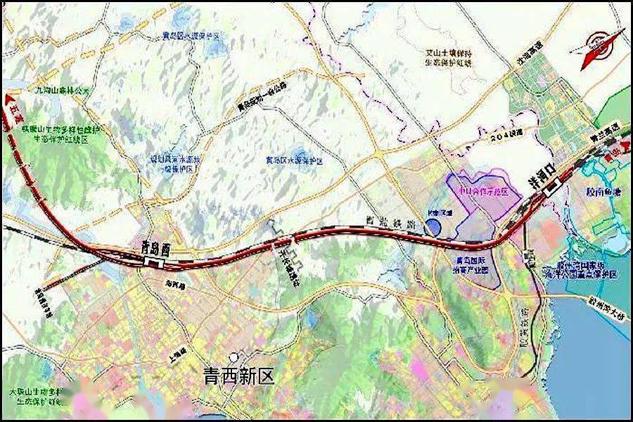 潍坊至宿迁高速铁路至青岛连接线(青岛段)该项目北起平度南村枢纽立交