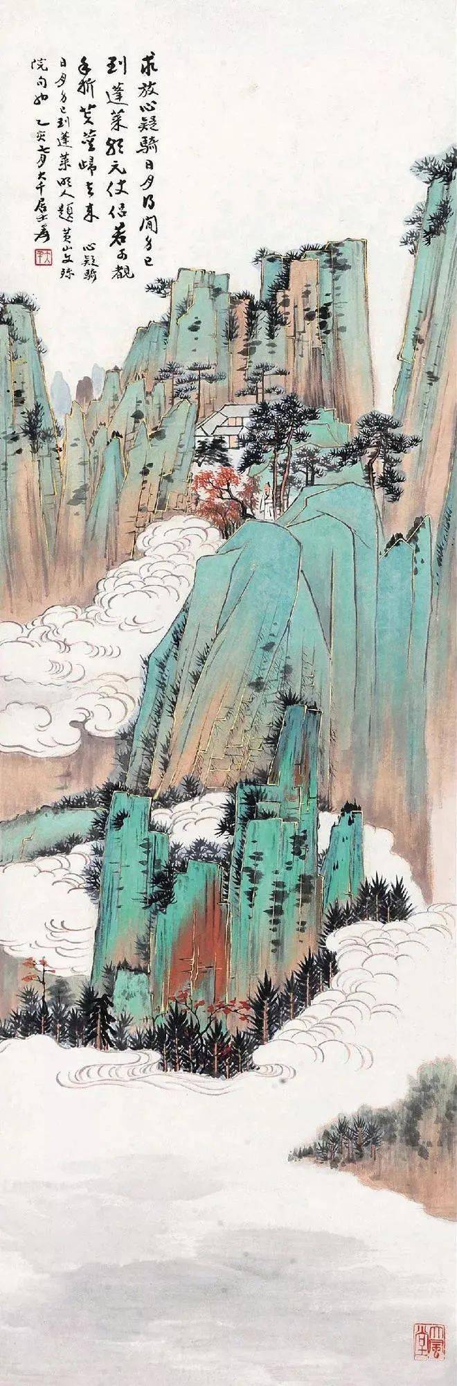 张大千画黄山在写生中感受山川气韵领悟历代皴法