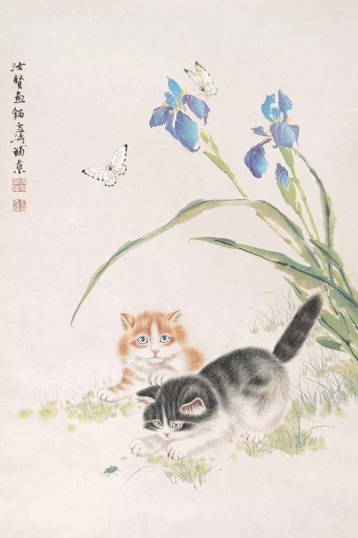 国画猫爪子图片