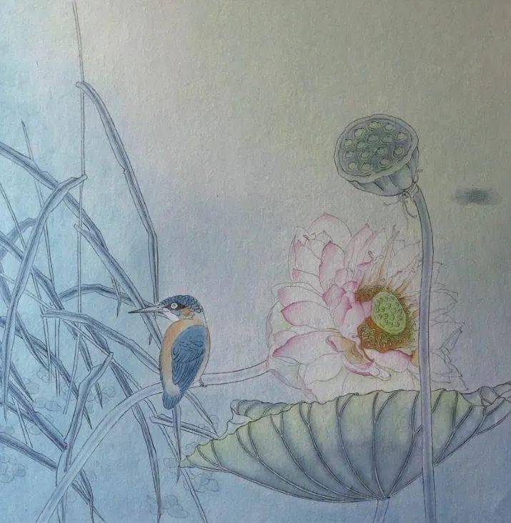 国画教程工笔倩影摇波图文教程