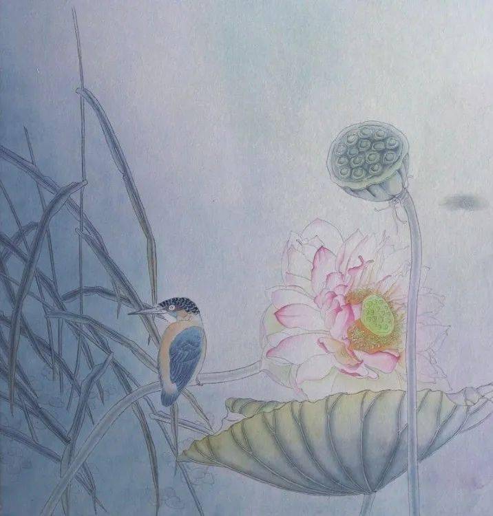 国画教程工笔倩影摇波图文教程