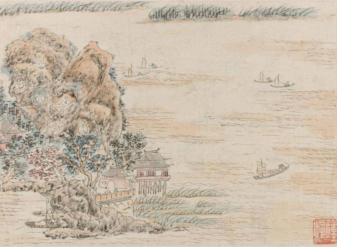 钱锺书更赞其以"诗境诗心入画",画品超出晚明大画家程嘉燧,李流芳.