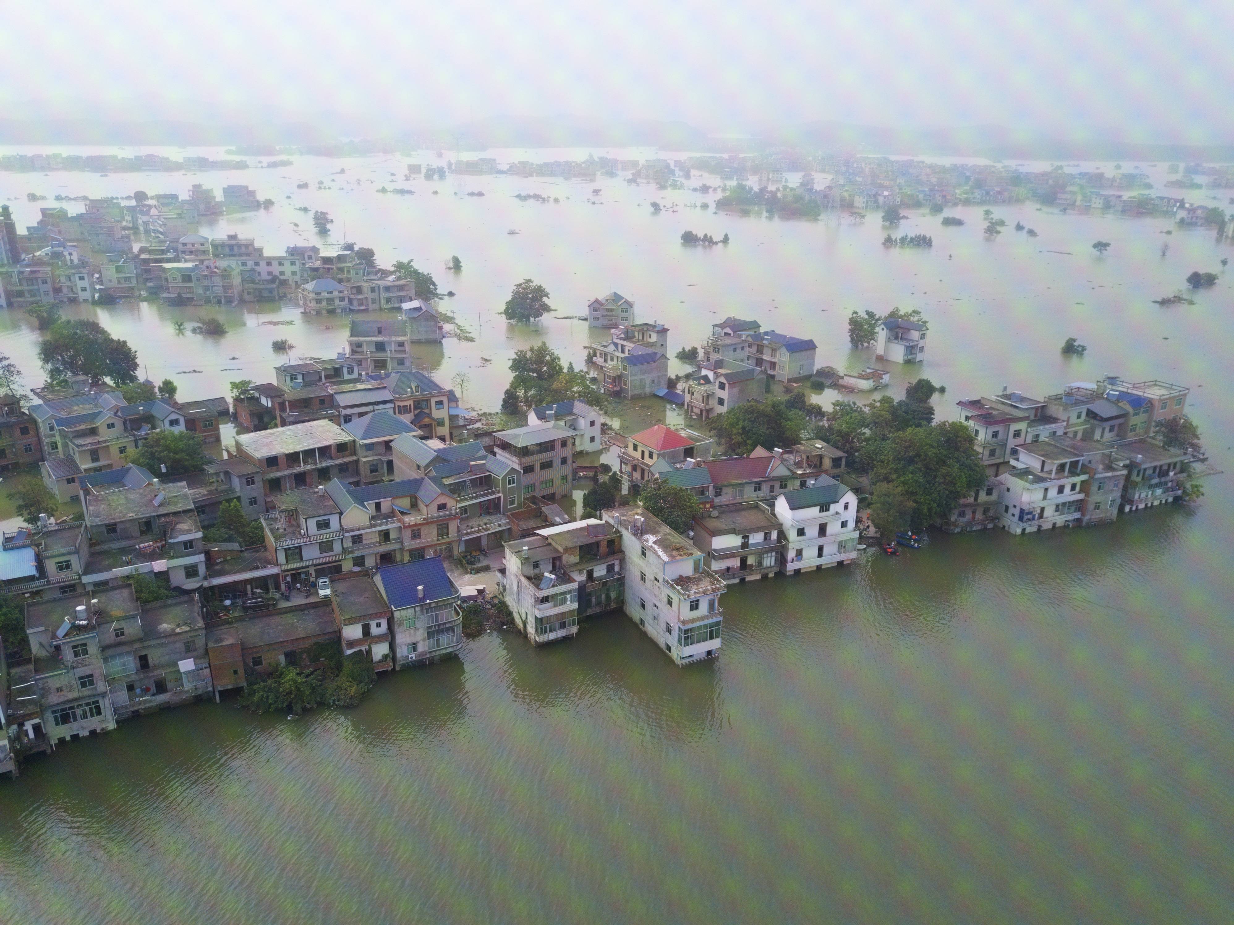 2020年,江西鄱阳湖受灾地.