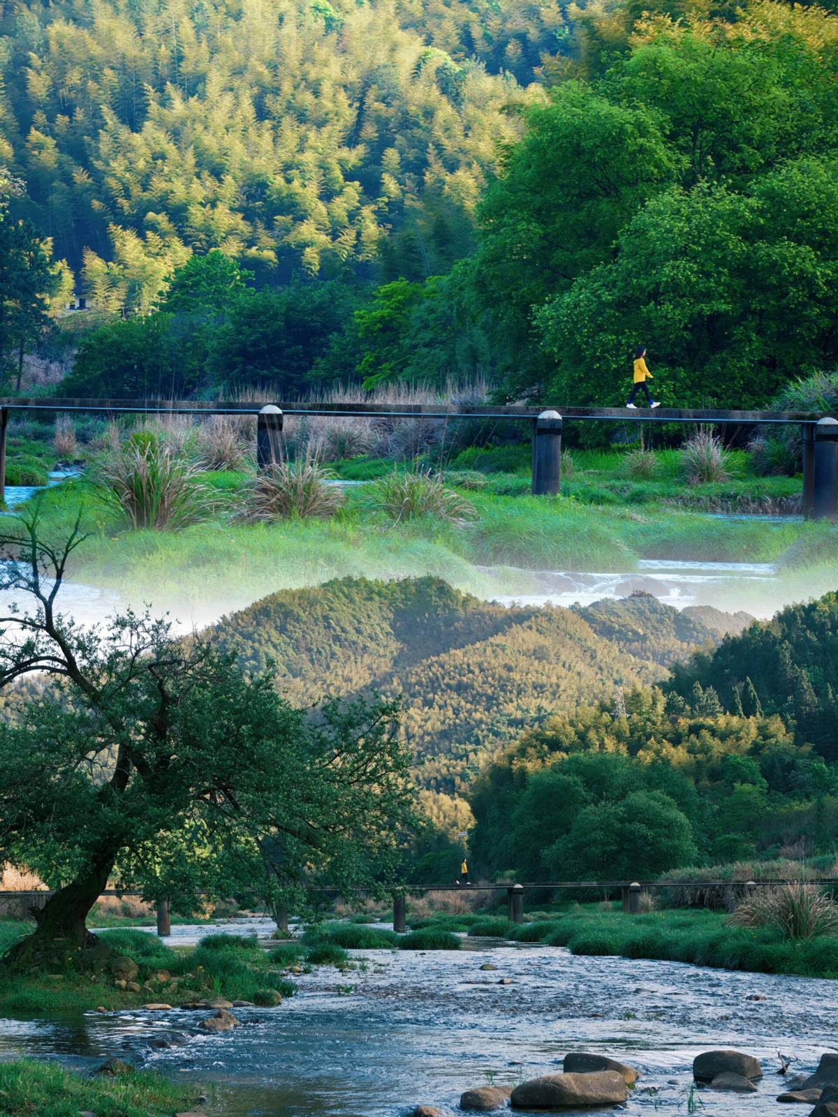 浙江金华风光旖旎的青绿画卷背后藏蓝身影熠熠生辉