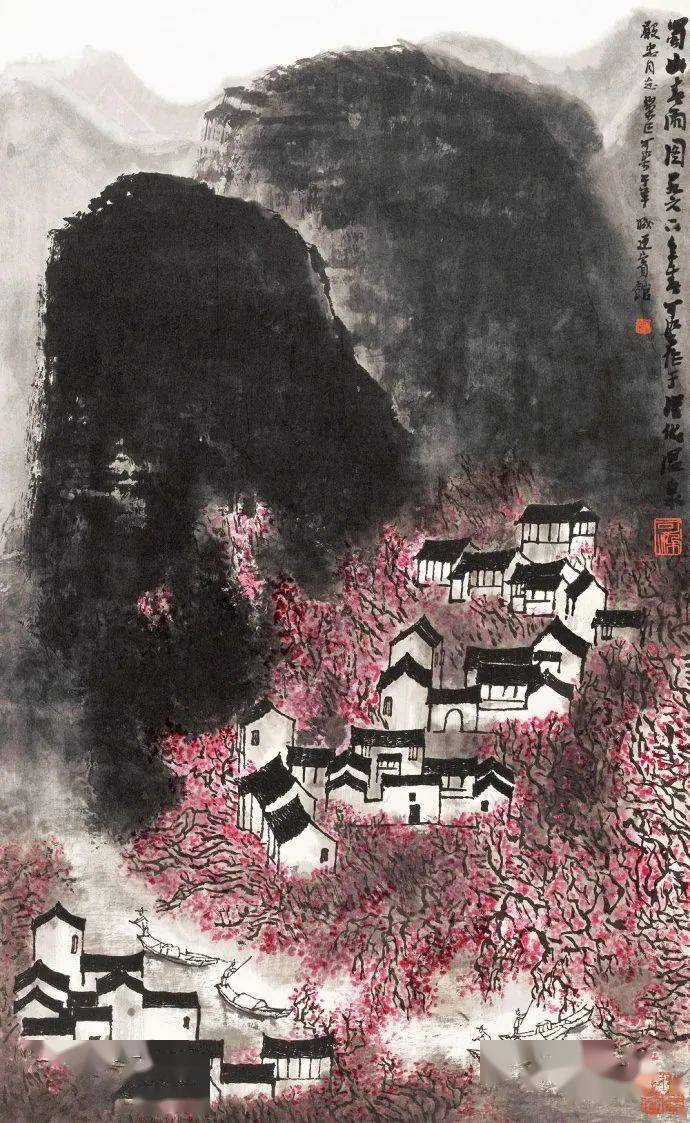 米家云雨图今天带大家一起看看大师们笔下的雨景山水,远山雾霭,近树