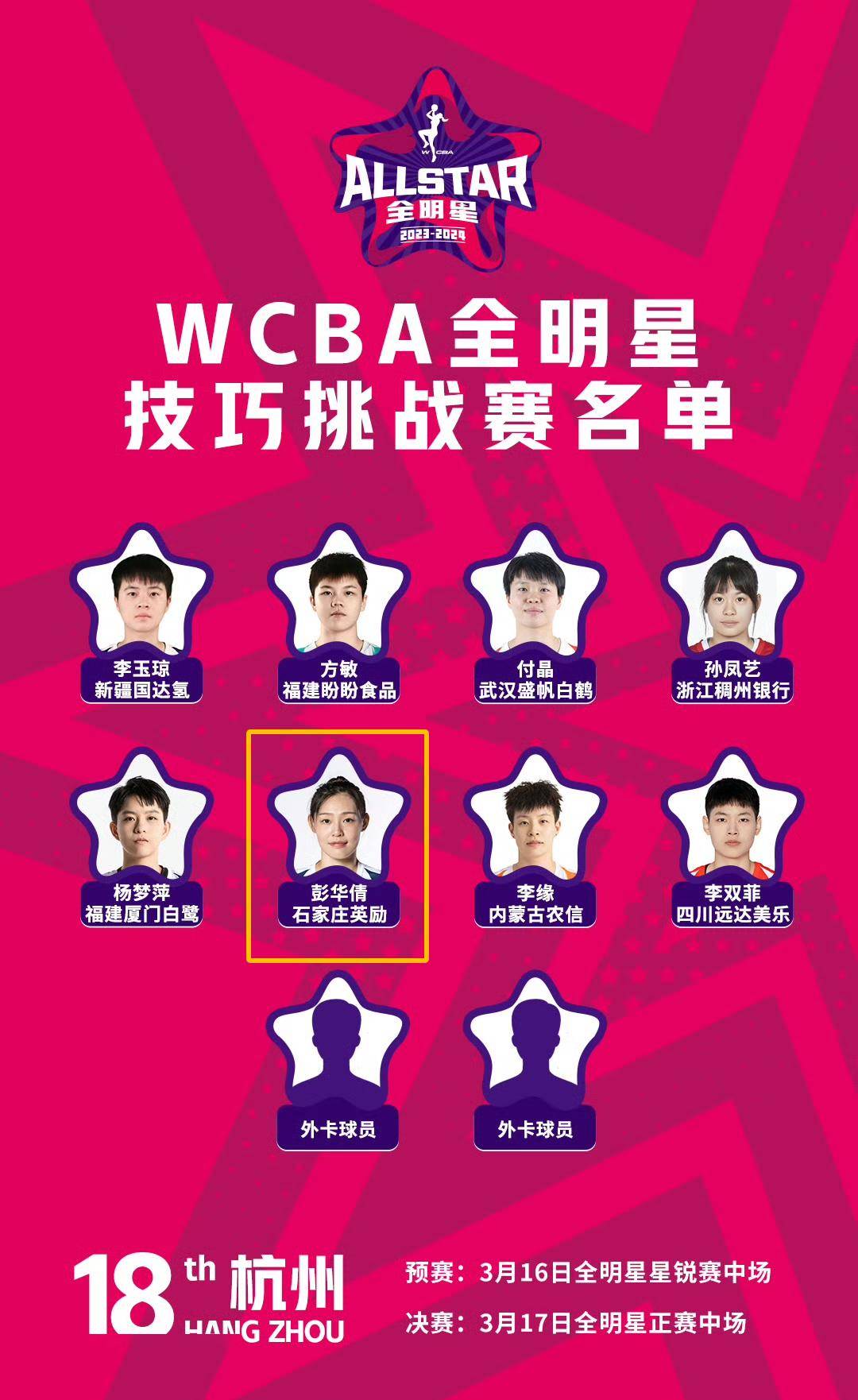 wcba全明星赛明晚上演英励张敬一彭华倩闪亮登场