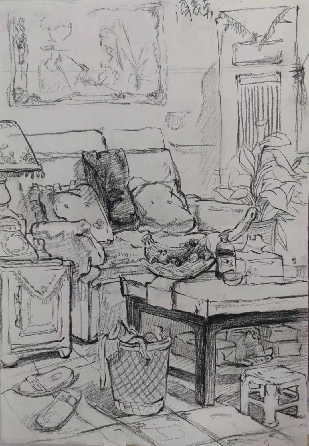 高一阶段,我们主要以单人速写和小场景速写为主,速写是造型的一种手段