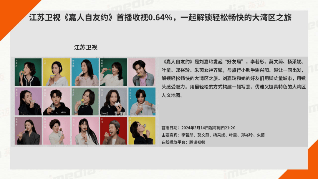 媒介周刊江苏卫视嘉人自友约首播收视064一起解锁轻松畅快的大湾区之