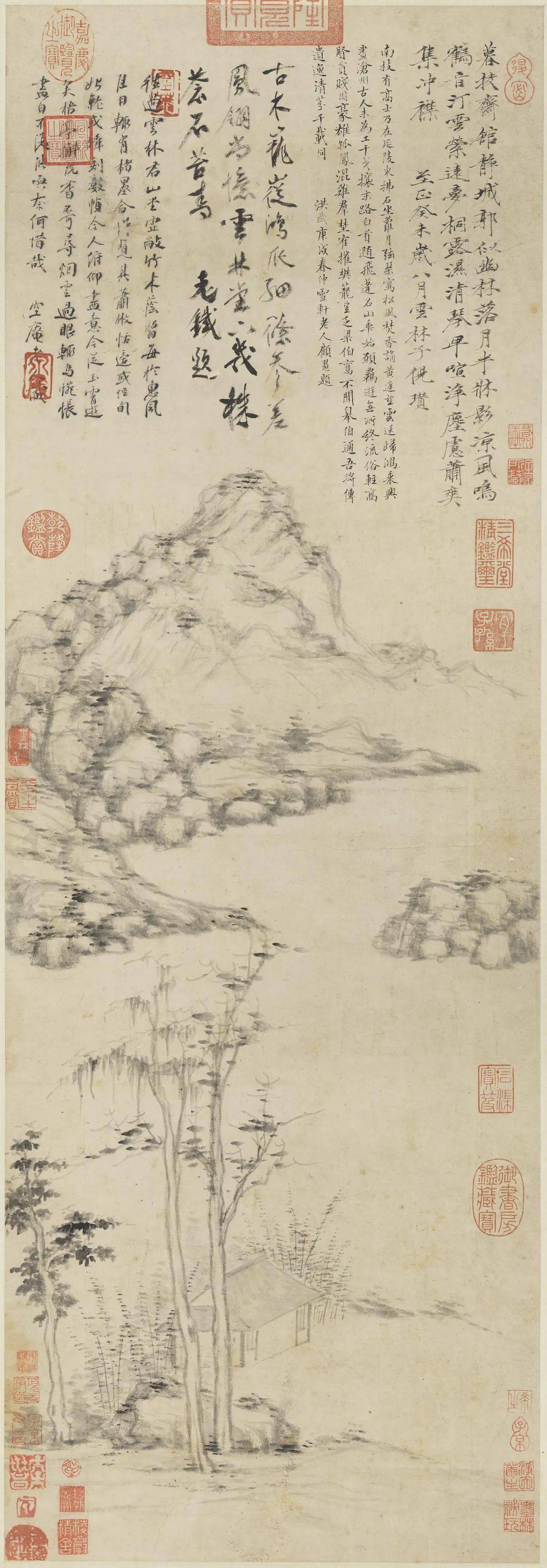 各大博物馆藏----倪瓒 : 传世经典绘画高清百幅全集_cm_纸本_水墨