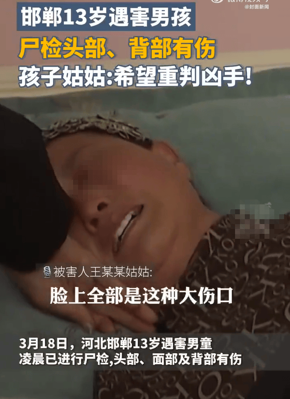 邯郸初中生杀人案尸检细节曝光被害人爸爸全程陪伴原来一切早有预谋