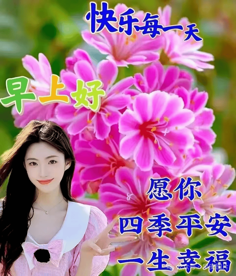 美女美篇早上好祝福图图片