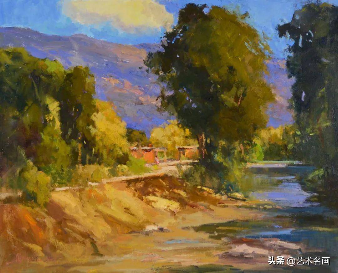 简化处理的风景油画,令人兴奋的笔触︱美国画家安·拉森绘画作品