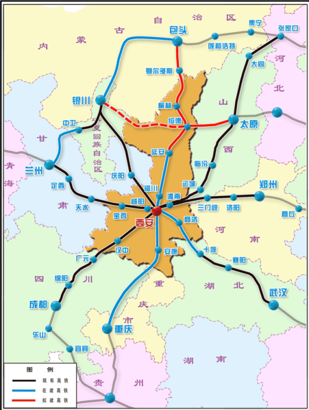 郑西高铁线路图图片