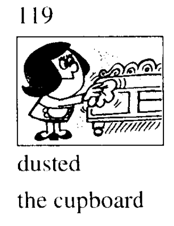 when did she dust the cupboard? these days ago.看图119.