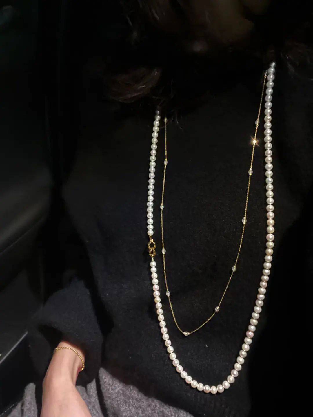 微芒冰玻种翡翠多用长链