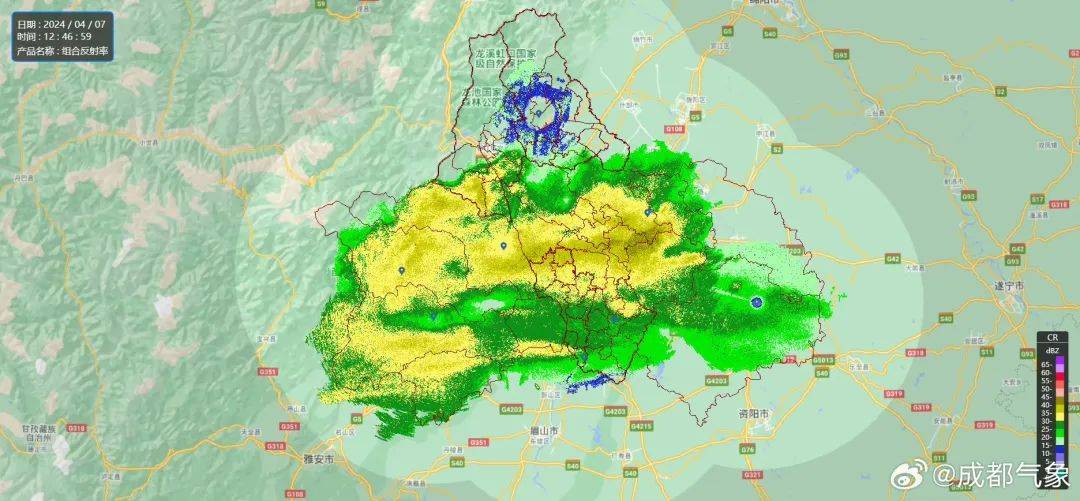 成都市气象台发布短时临近天气预报:目前我市都江堰,崇州,邛崃,大邑