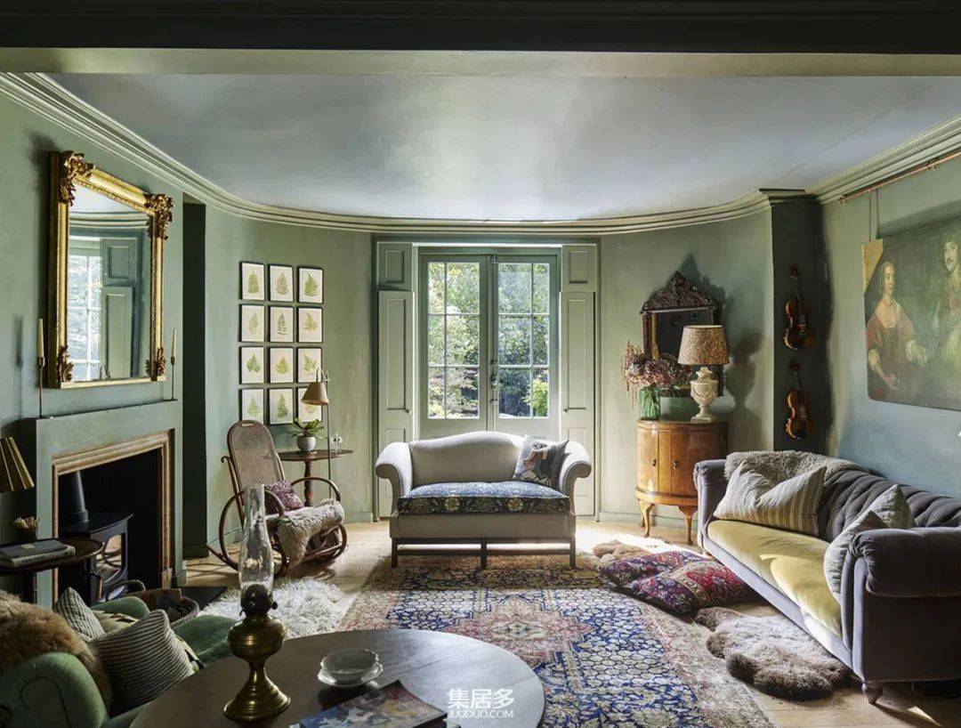 乔治亚风情重现伦敦:绿色与米色的和谐交响_住宅_装饰品_设计