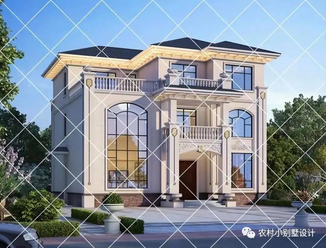 28套极简三层简欧别墅,带挑空客厅全景落地窗设计,2024建房新选择