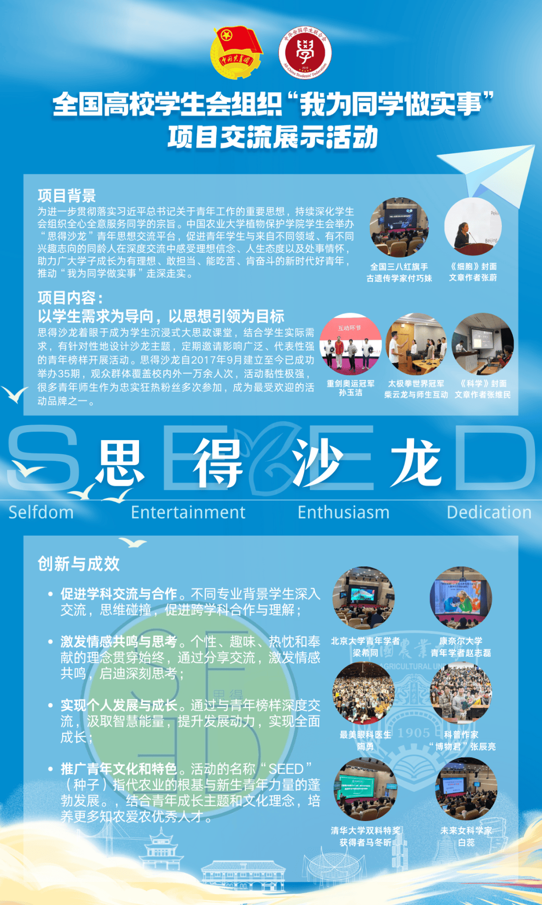 上下滑动查看更多达沃斯全球杰出青年黄尔诺未来女科学家白蕊"思得