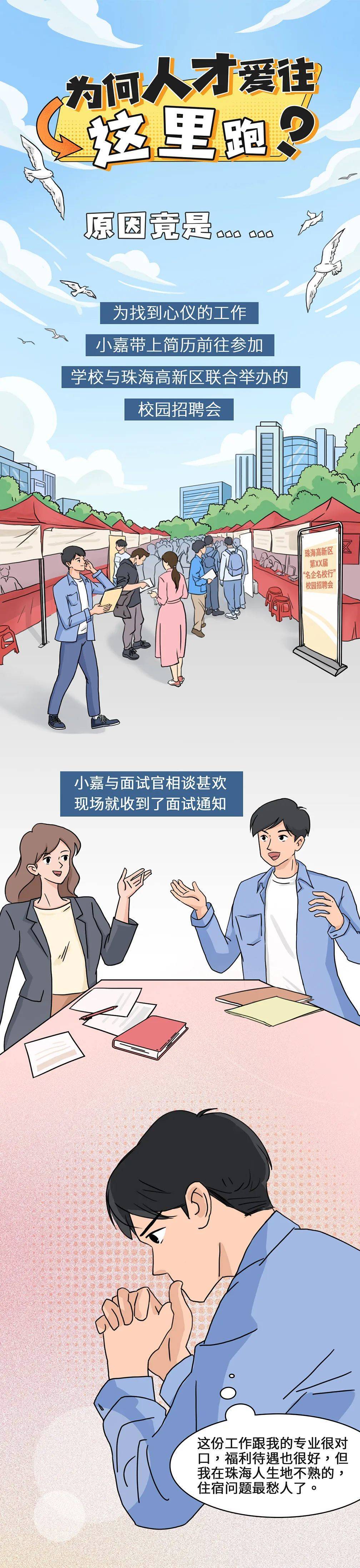 条漫采用手绘,巧妙设计"小嘉""小高"等角色,以参加招聘会为叙事主线