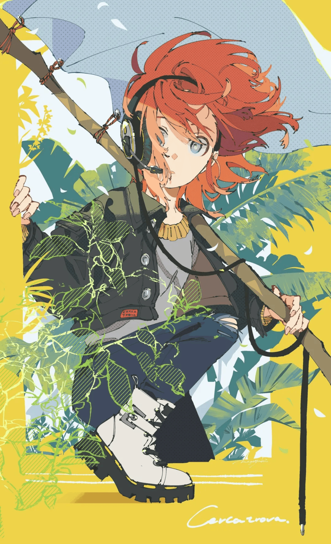 日系平涂画风,构图和透视都特别到位